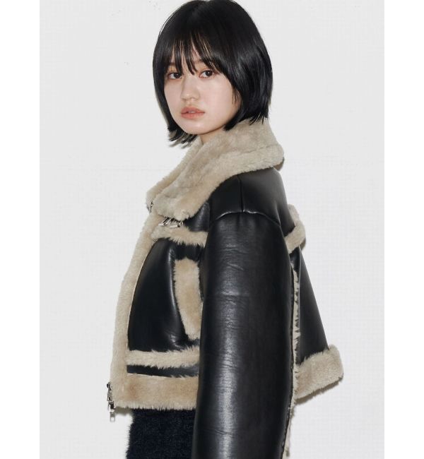 EMODA「ショートフェイクムートンブルゾン」|ブルゾン・スタジャン|