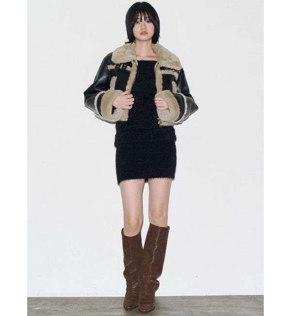 EMODA「ショートフェイクムートンブルゾン」|ブルゾン・スタジャン|