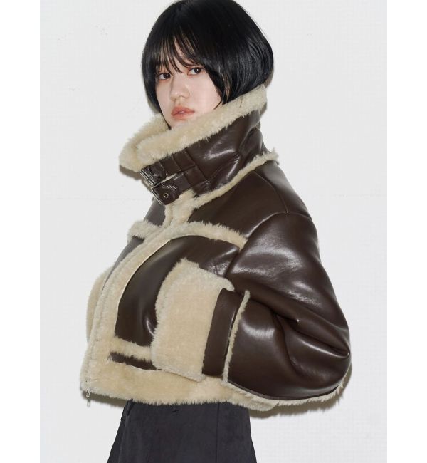 EMODA「ショートフェイクムートンブルゾン」|ブルゾン・スタジャン|