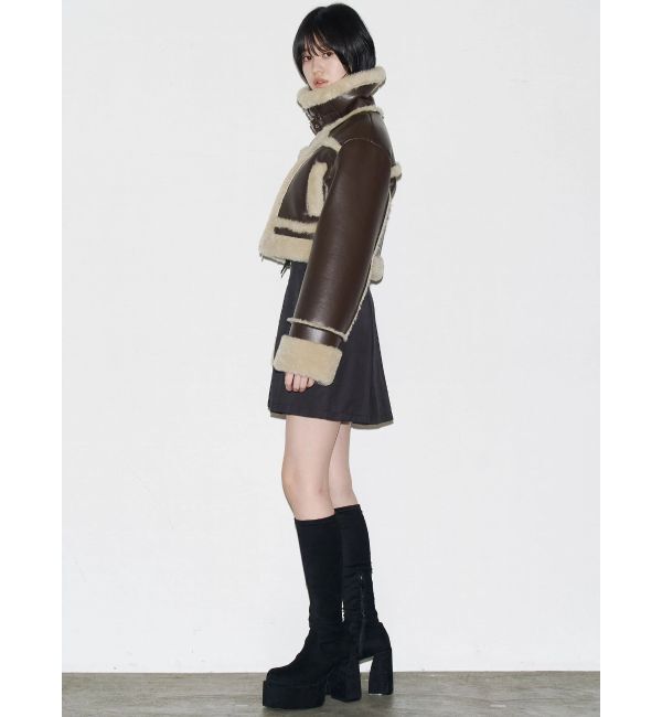 EMODA「ショートフェイクムートンブルゾン」|ブルゾン・スタジャン|