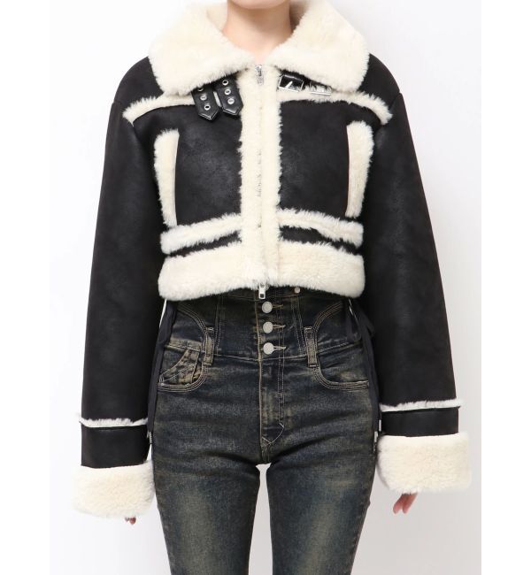 EMODA「ショートフェイクムートンブルゾン」|ブルゾン・スタジャン|