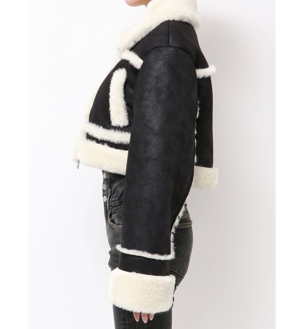 EMODA「ショートフェイクムートンブルゾン」|ブルゾン・スタジャン|