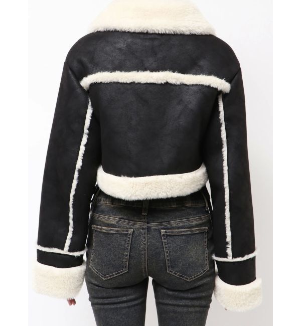 EMODA「ショートフェイクムートンブルゾン」|ブルゾン・スタジャン|