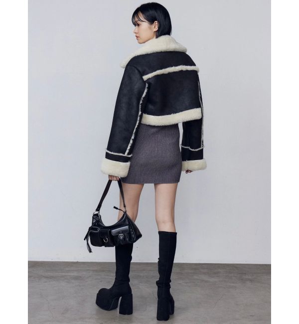 EMODA「ショートフェイクムートンブルゾン」|ブルゾン・スタジャン|