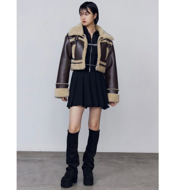 EMODA「ショートフェイクムートンブルゾン」|ブルゾン・スタジャン|