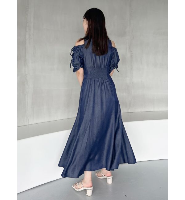 MERCURYDUO「オープンショルダーシャツワンピース」|ワンピース|