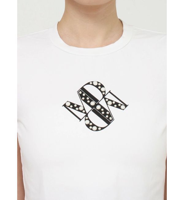 MERCURYDUO「クロップドパールロゴTシャツ」|Tシャツ・カットソー|