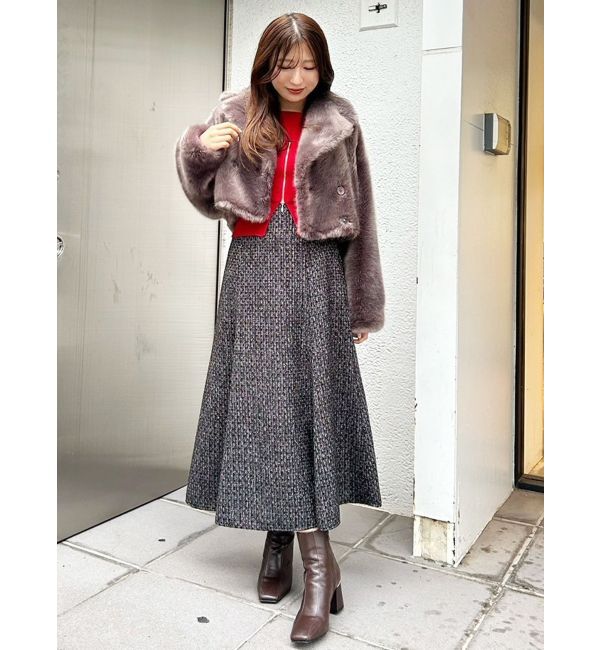 MERCURYDUO「2WAYオフショルZIPロングスリーブニット」|ニット・セーター|