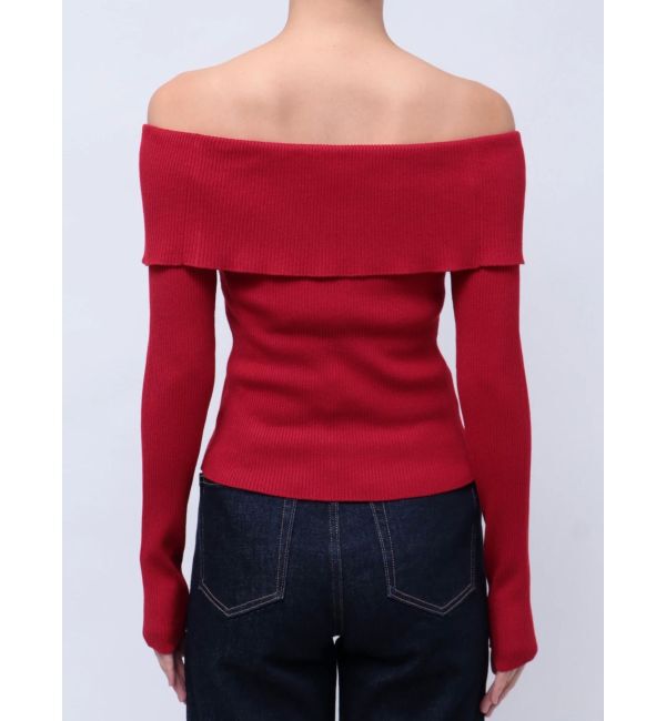 MERCURYDUO「2WAYオフショルZIPロングスリーブニット」|ニット・セーター|