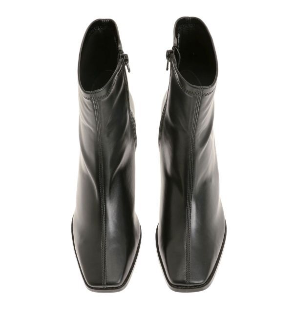 MERCURYDUO「フェイクレザースクエアトゥストレッチショートブーツ」|ショートブーツ|