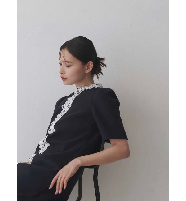 MERCURYDUO「バイカラーレースミニワンピース」|ワンピース|