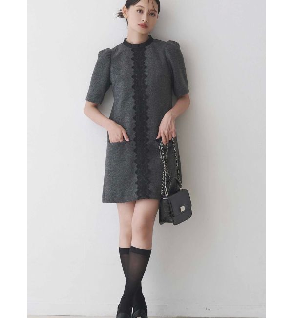 MERCURYDUO「バイカラーレースミニワンピース」|ワンピース|