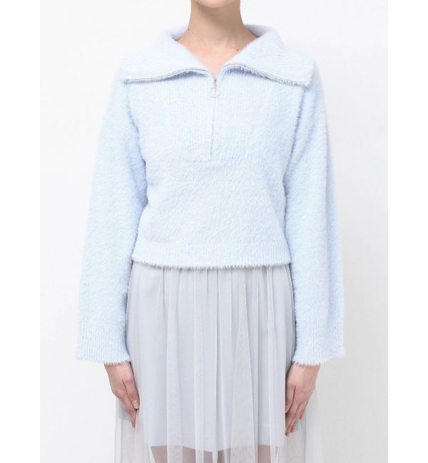 MERCURYDUO「ミニシャギーハーフジップニット」|ニット・セーター|