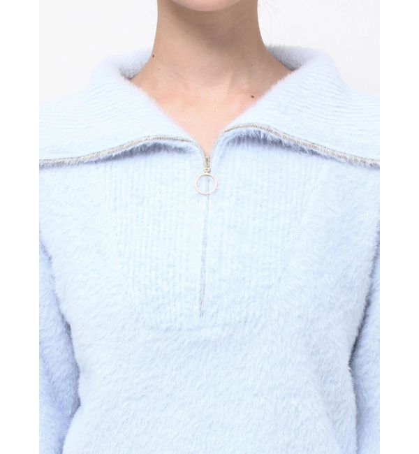 MERCURYDUO「ミニシャギーハーフジップニット」|ニット・セーター|