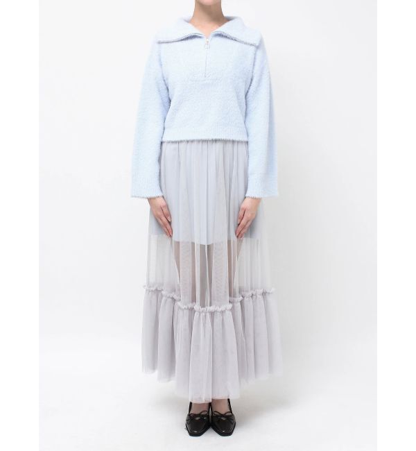 MERCURYDUO「ミニシャギーハーフジップニット」|ニット・セーター|