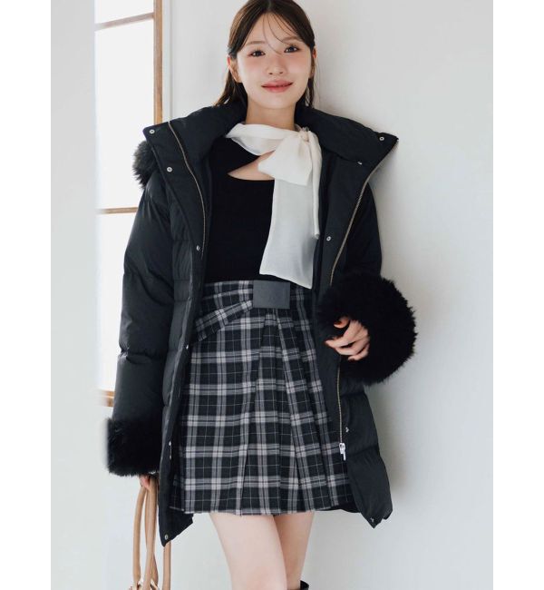 MERCURYDUO「フェイクファー付きアライドロングダウン」|ダウン|