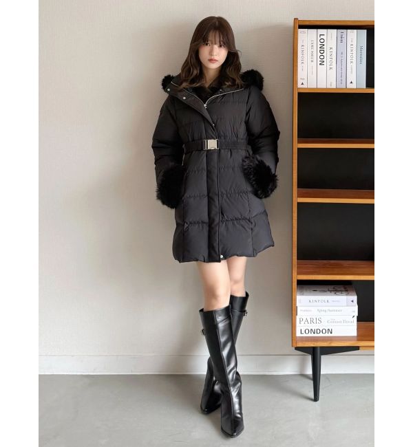 MERCURYDUO「フェイクファー付きアライドロングダウン」|ダウン|