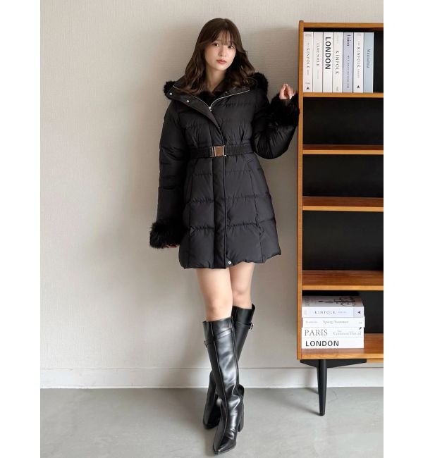 MERCURYDUO「フェイクファー付きアライドロングダウン」|ダウン|