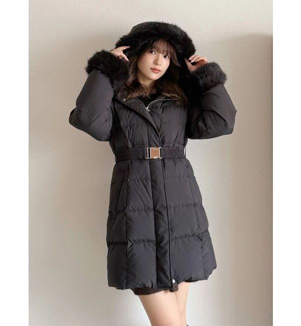 MERCURYDUO「フェイクファー付きアライドロングダウン」|ダウン|