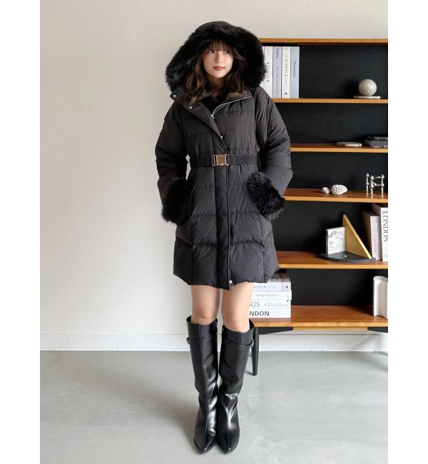 MERCURYDUO「フェイクファー付きアライドロングダウン」|ダウン|