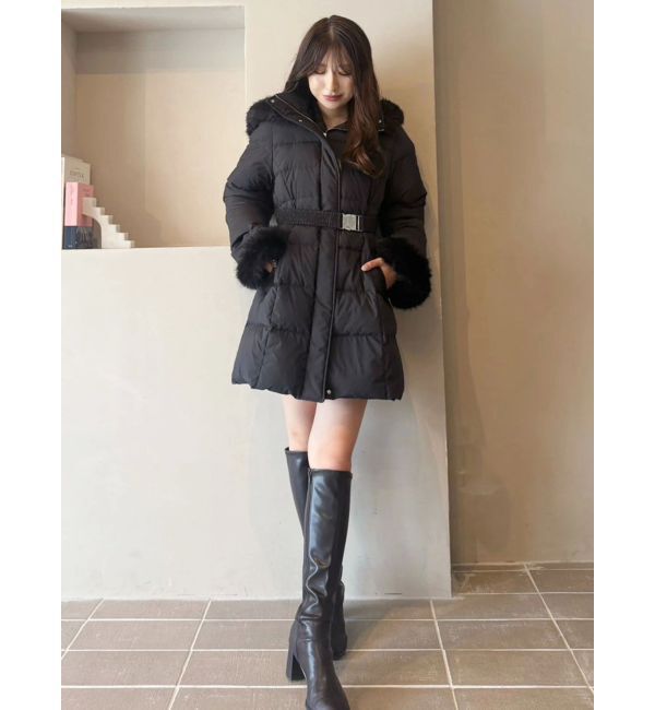 MERCURYDUO「フェイクファー付きアライドロングダウン」|ダウン|