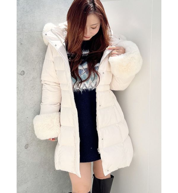 MERCURYDUO「フェイクファー付きアライドロングダウン」|ダウン|