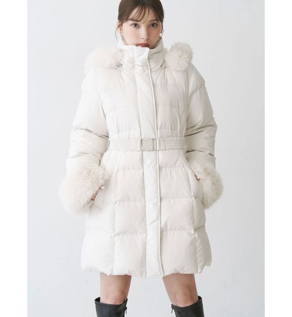 MERCURYDUO「フェイクファー付きアライドロングダウン」|ダウン|