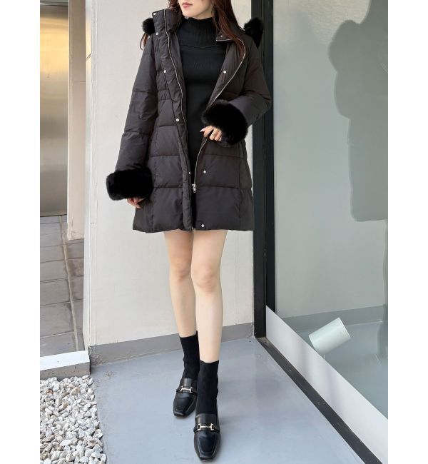 MERCURYDUO「フェイクファー付きアライドロングダウン」|ダウン|