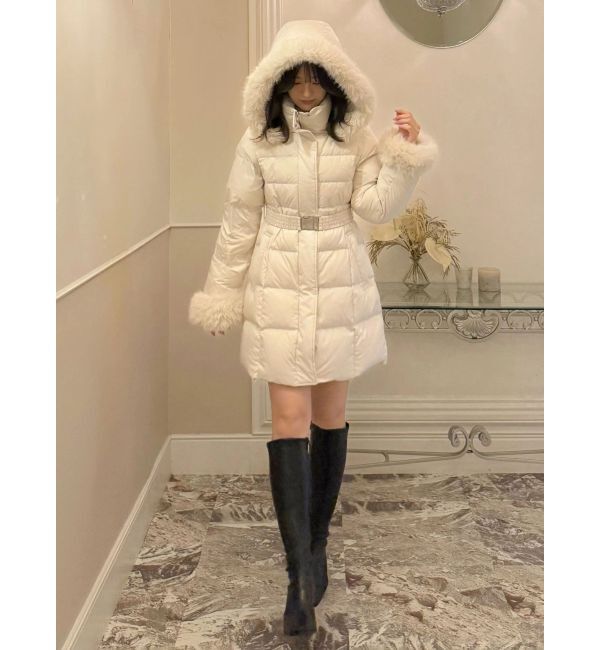 MERCURYDUO「フェイクファー付きアライドロングダウン」|ダウン|