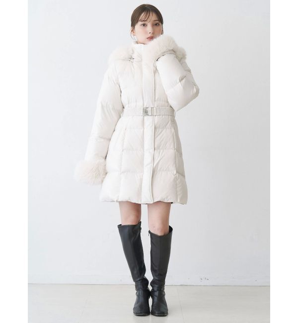 MERCURYDUO「フェイクファー付きアライドロングダウン」|ダウン|