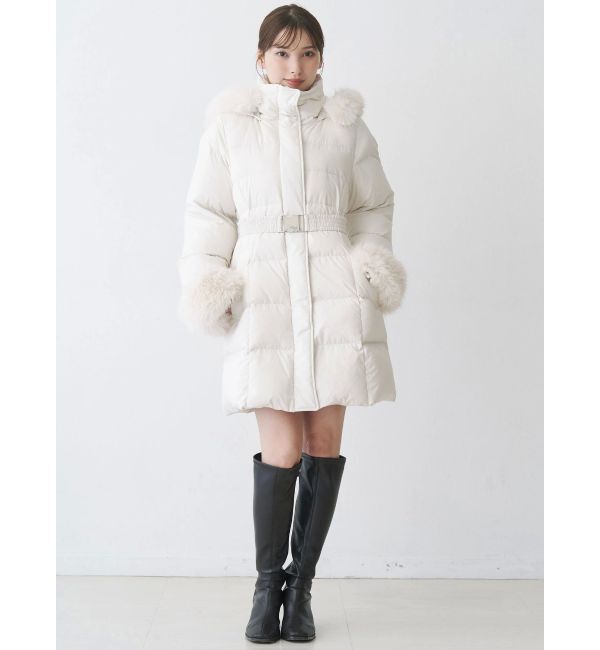 MERCURYDUO「フェイクファー付きアライドロングダウン」|ダウン|