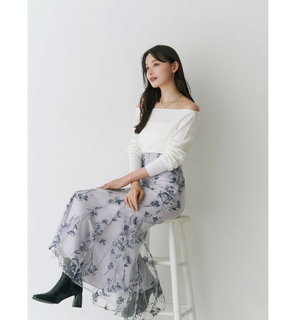 MERCURYDUO「エンブロイダリーマーメイドスカート」|スカート|