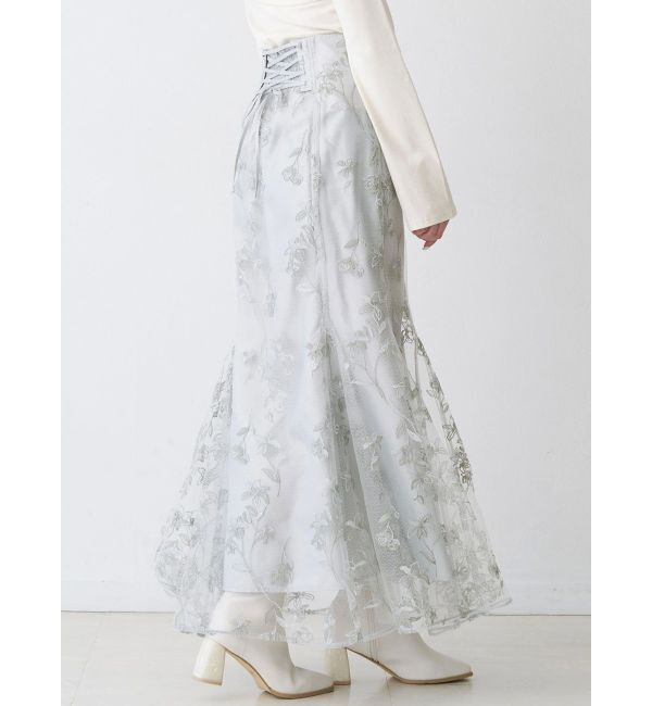 MERCURYDUO「エンブロイダリーマーメイドスカート」|スカート|カーキ