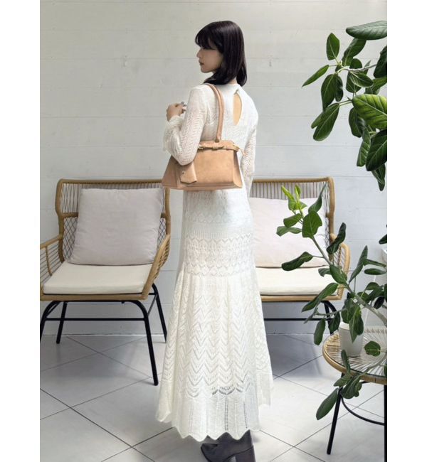 MERCURYDUO「モヘヤニットスカシアミワンピース」|ワンピース|