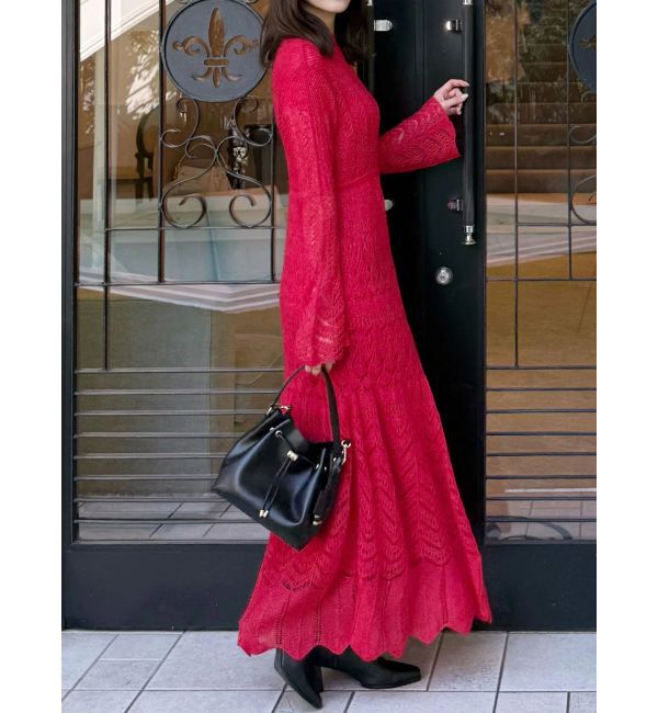 MERCURYDUO「モヘヤニットスカシアミワンピース」|ワンピース|