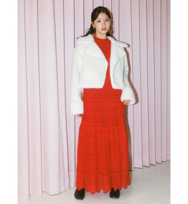 MERCURYDUO「モヘヤニットスカシアミワンピース」|ワンピース|