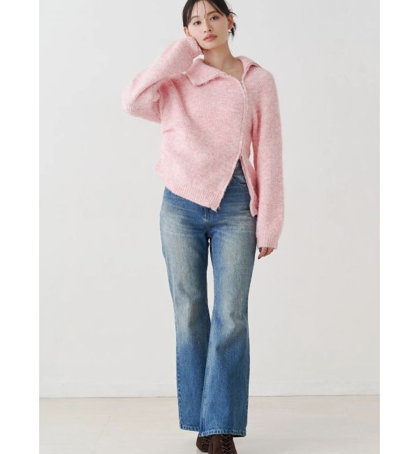 MERCURYDUO「アシメZIPオーバーニット」|ニット・セーター|