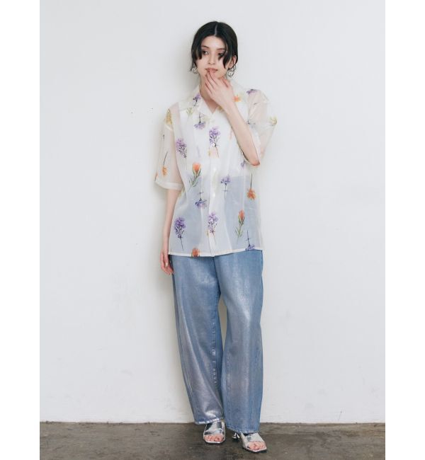MURUA「フラワーシアーオープンカラーシャツ【WEB限定】」|シャツ・ブラウス|