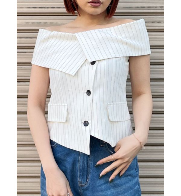 MURUA「オフショルマニッシュブラウス」|シャツ・ブラウス|ホワイト