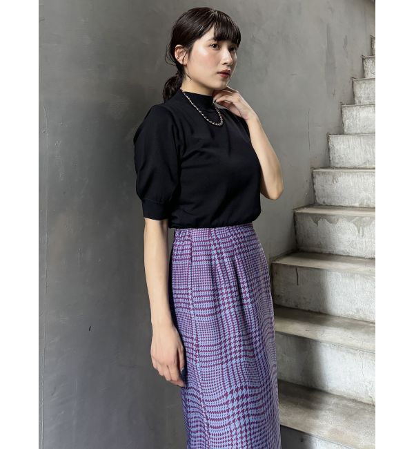 MURUA「ウェーブチェックナロースカート」|タイト|