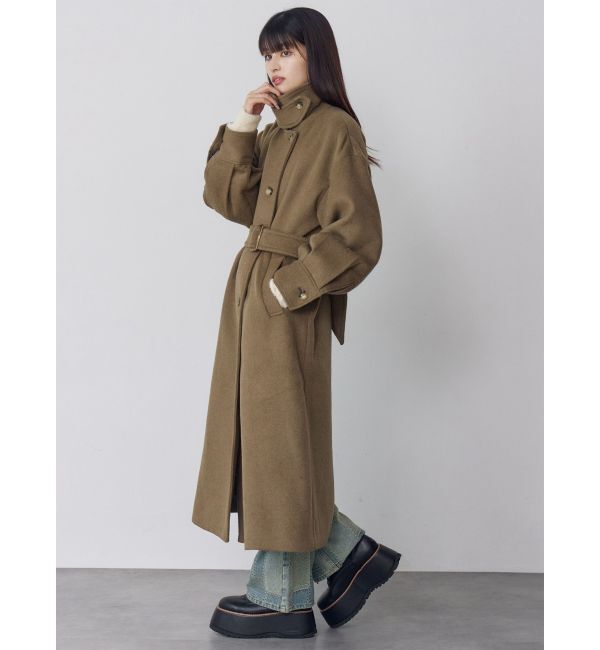 MURUA「スタンドネックダブルカラーコート」|ステンカラーコート|