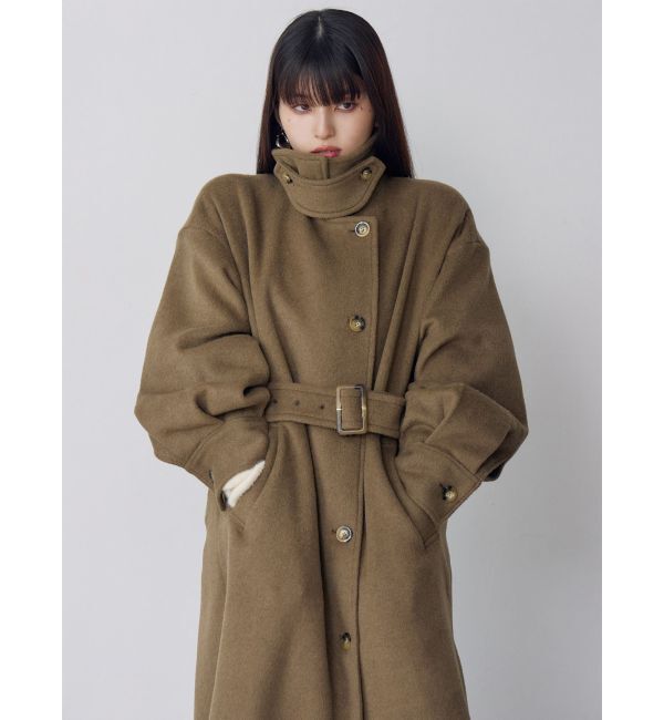 MURUA「スタンドネックダブルカラーコート」|ステンカラーコート|