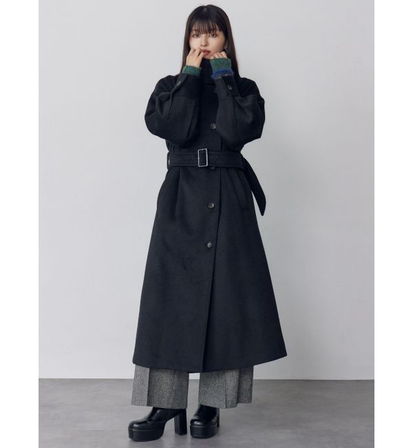 MURUA「スタンドネックダブルカラーコート」|ステンカラーコート|