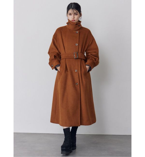 MURUA「スタンドネックダブルカラーコート」|ステンカラーコート|