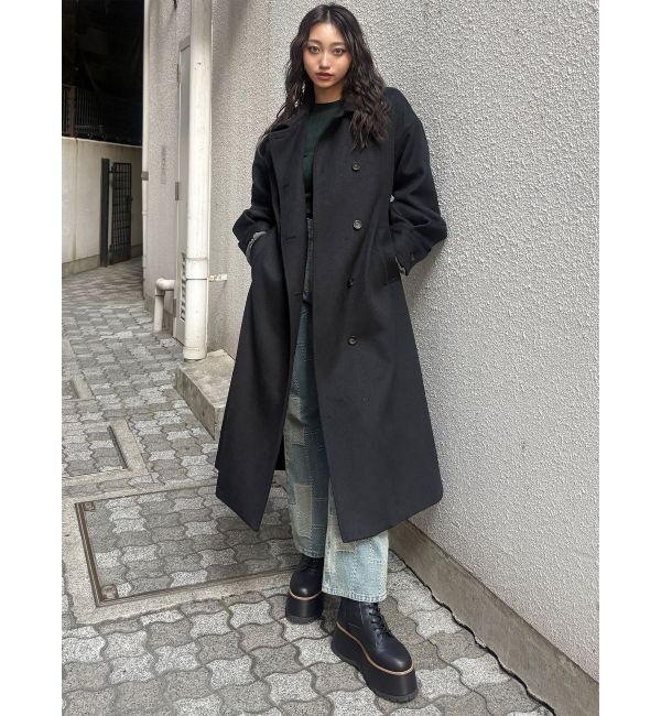 MURUA「スタンドネックダブルカラーコート」|ステンカラーコート|
