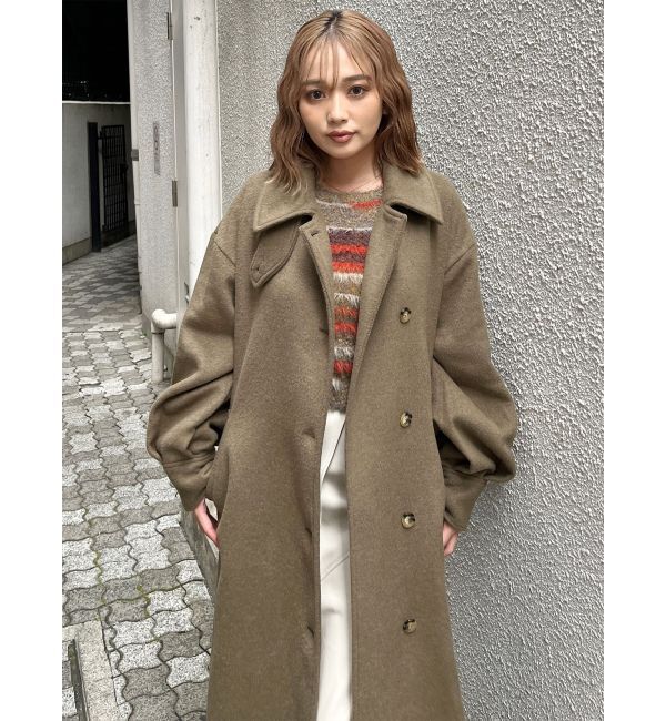 MURUA「スタンドネックダブルカラーコート」|ステンカラーコート|