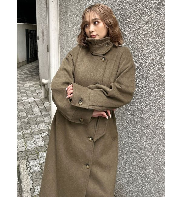 MURUA「スタンドネックダブルカラーコート」|ステンカラーコート|