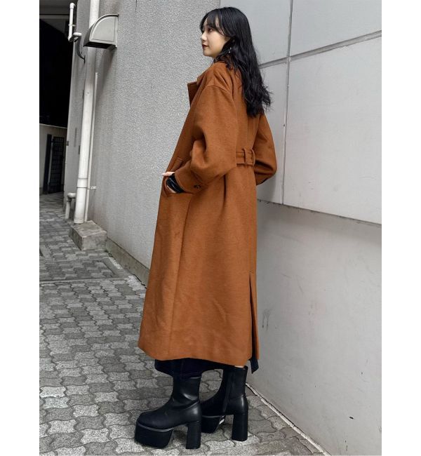 MURUA「スタンドネックダブルカラーコート」|ステンカラーコート|