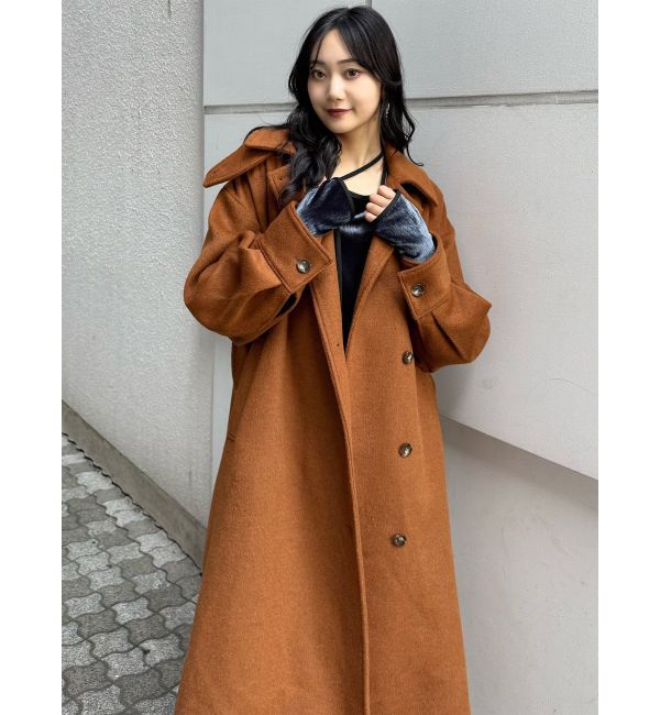 MURUA「スタンドネックダブルカラーコート」|ステンカラーコート|