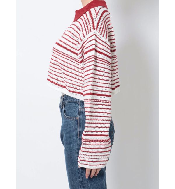 Ungrid「襟ショートボーダーニット」|ニット・セーター|